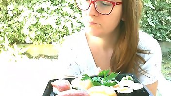 Food Outdoor MILF Redhead Public 