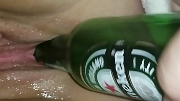 Bottle Pussy Hardcore Shaved Wife 