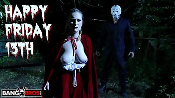 Halloween Blonde Blowjob Shaved Busty 